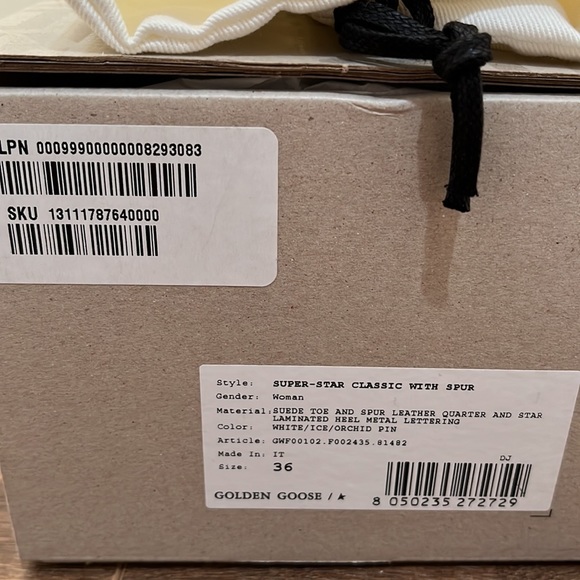 Golden Goose Superstar Sneaker in White, Ice, Orchid Pink, & Silver - Picture 3 of 5